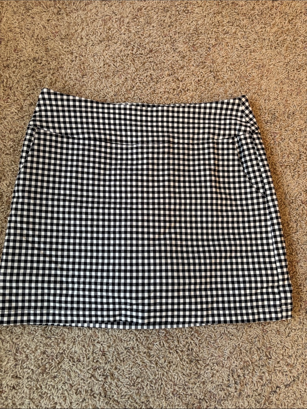 Worn Once Black and White Gingham A-Line Women's Skirt
